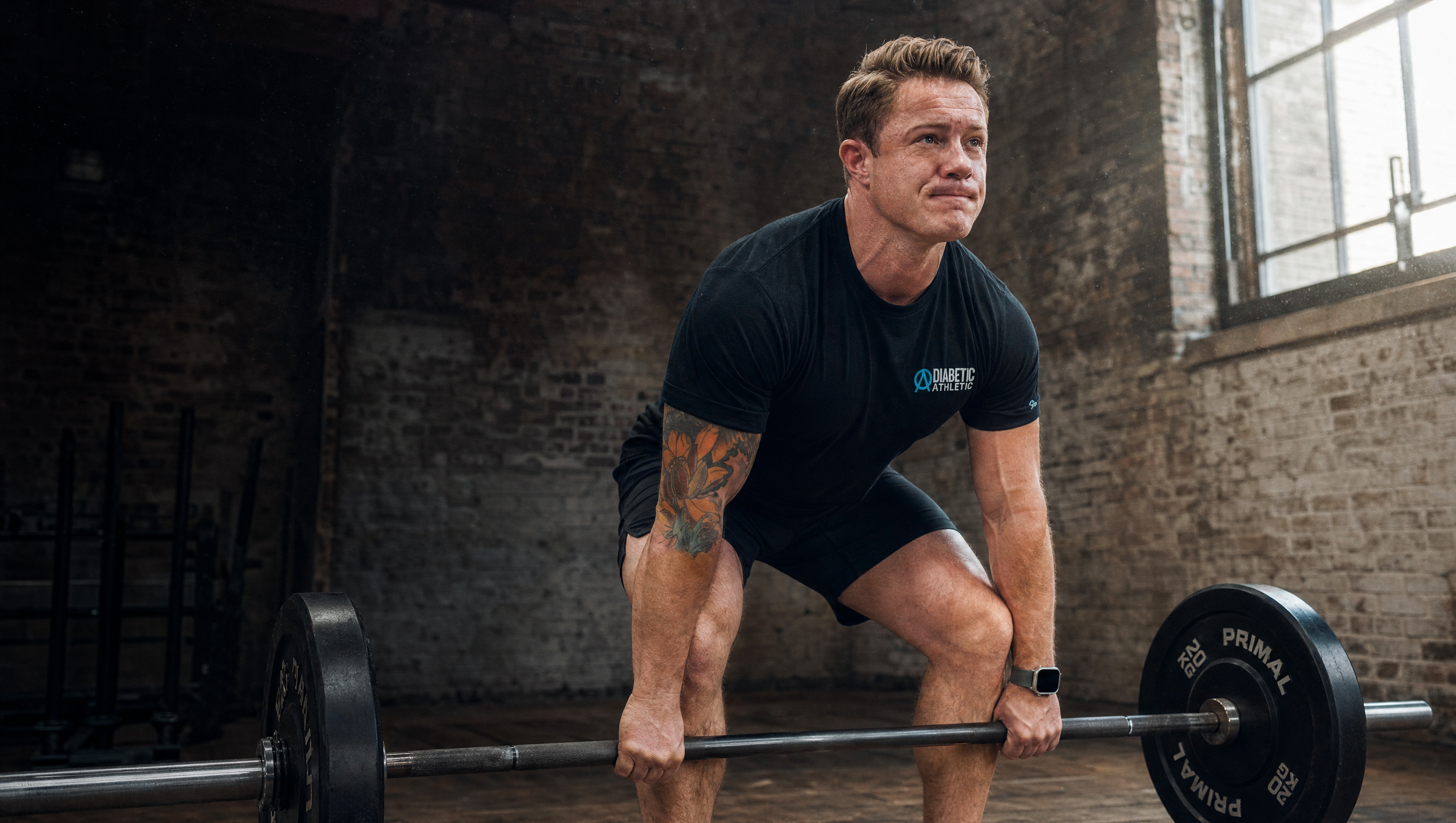 Nicholas, Diabetic Athletic Club coach, in an industrial gym